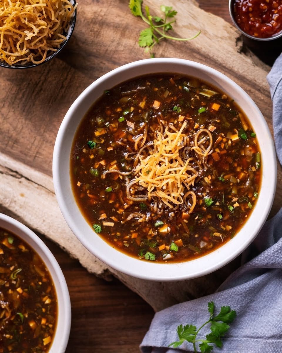 Classic Manchow Soup - Hot Soups at Baloji's Cafe Kudachi